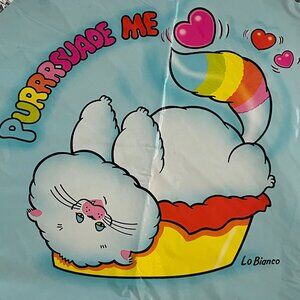 17.5 Inch Rainbow kitty cat Purrrsuade Me Lo Bianco vintage 1983 mylar balloon